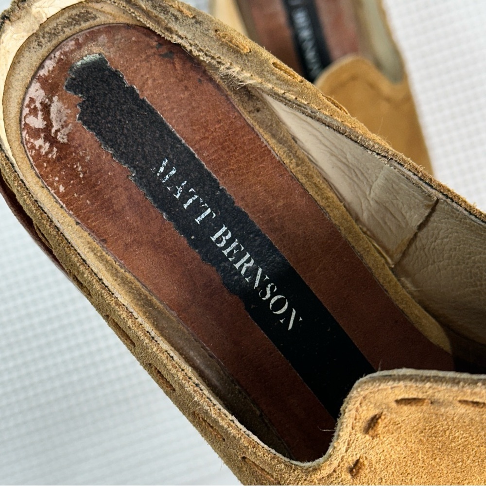 Matt Bernson Suede Mule Pointed Toe Slip On Tan Size 7.5 - Picture 7 of 10